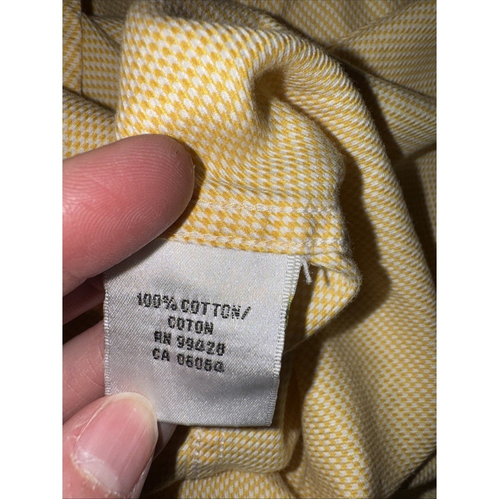 Bugatchi yellow long sleeve size 16 32–33 Men's Dress Shirt Spring Summer - Picture 6 of 7
